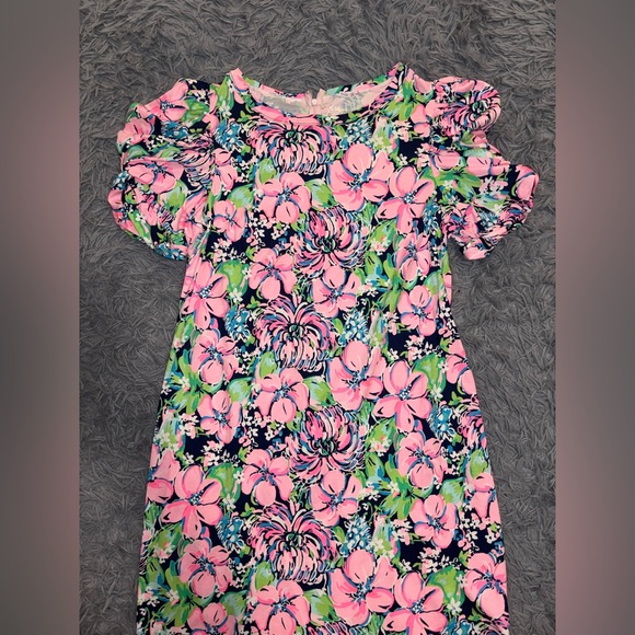 Lilly Pulitzer Women’s Pink Floral Anabella T-Shirt Dress Size XL Tropical Beach - Picture 2 of 7
